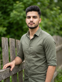 Rustic Fence Outdoor Fashion Portrait