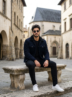 Historic Stone Block Streetwear Portrait