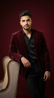 Maroon Velvet Burgundy Luxury Portrait