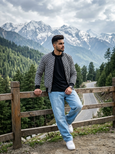 Himalayan Mountain Black White Jacket Adventure Portrait