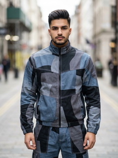 Bold Abstract Graphic Tracksuit Streetwear Portrait