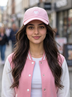 Pastel Pink Varsity Jacket Portrait
