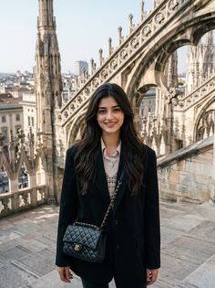 European Gothic Cathedral Rooftop Portrait