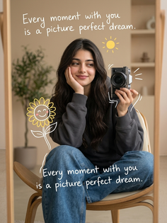 Cozy Aesthetic Mirror Selfie With Doodles