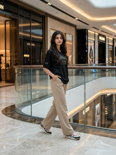 Luxury Mall Glass Balcony Fashion Portrait