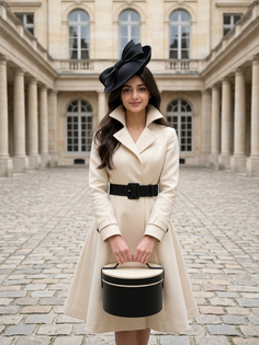 Vintage Paris Courtyard Fashion Portrait
