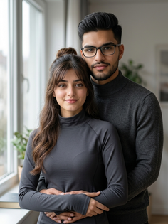 Romantic Couple Indoor Window Portrait