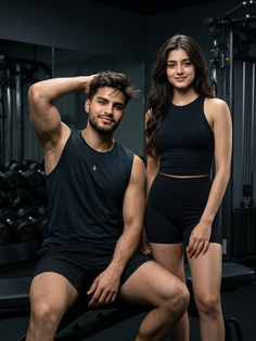 Couple Gym Workout Fitness Portrait