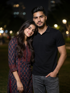 Romantic Couple Low Light Night Portrait