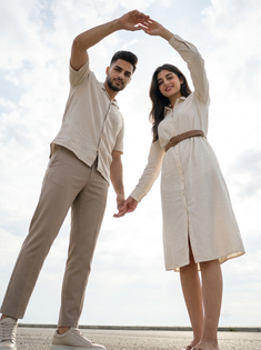 Romantic Couple Low Angle Sky Portrait