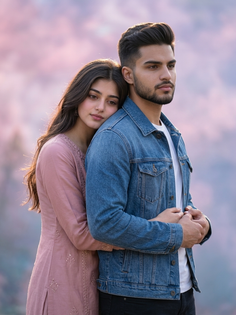 Romantic Bollywood Style Couple Portrait