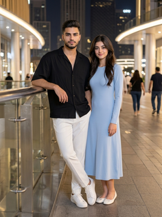 High Fashion Man With Best Friend Night Portrait
