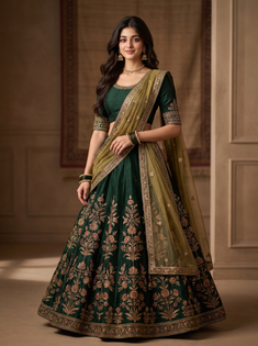 Original Embroidered Indian Lehenga Fashion Portrait